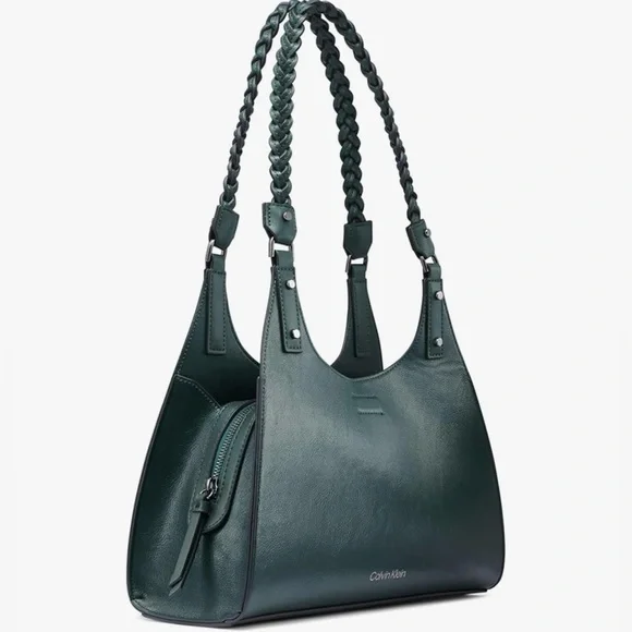 Calvin Klein Boho Dark Green Satchel - Picture 4 of 9